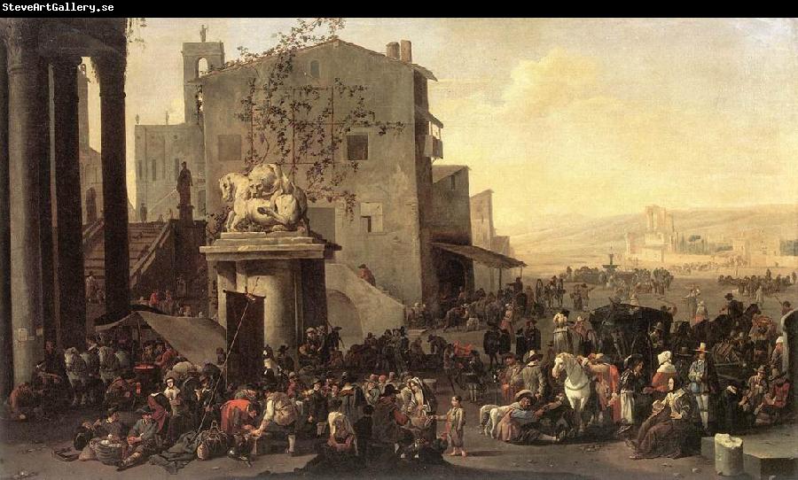 LINGELBACH, Johannes Roman Market Scene f